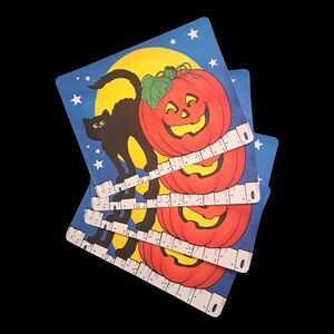 Hallmark placemats vintage black cat jack o lantern full moon